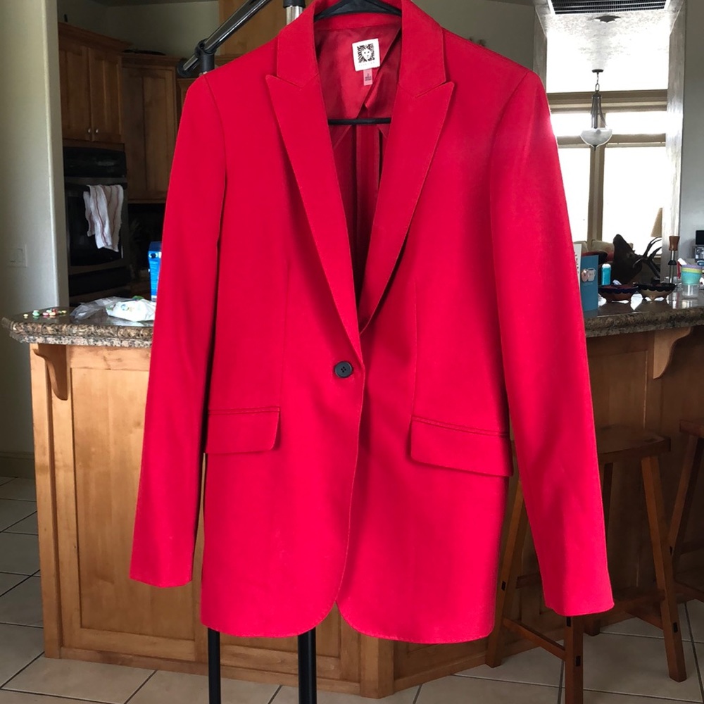 Anne Klein Blazer, Red, Size 2